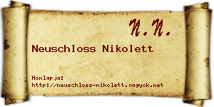 Neuschloss Nikolett névjegykártya